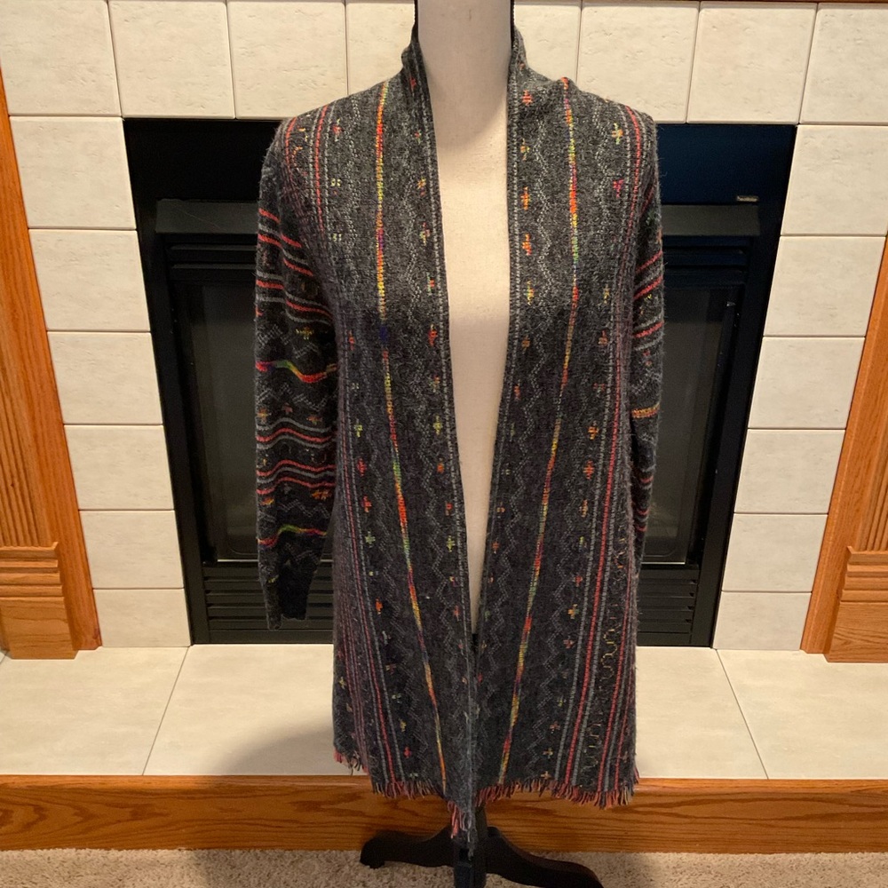 NWOT Vandana Boho, Open Front, Southwest Print, Long Sleeve Cardigan, Women’s S